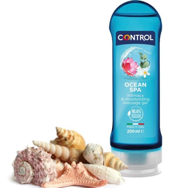 Imagen del artículo erótico CONTROL - 2 EN 1 MASSAGE & PLEASURE MEDITERRANEAN SEA 200 ML de CONTROL LUBES en la sección DROGUERÍA |Para Masajes|Aceites sin sabores de Millenial Sexshop.