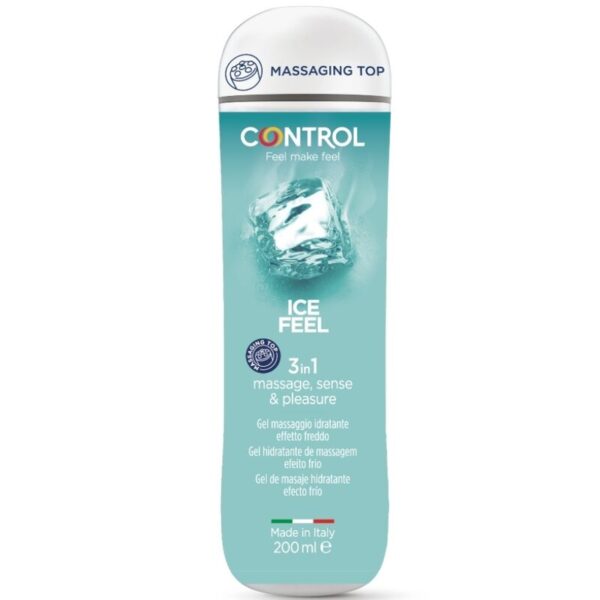 Imagen del artículo erótico CONTROL - GEL 3 EN 1 ICE FEEL 200 ML de CONTROL LUBES en la sección DROGUERÍA |Lubricantes|Efecto Frío de Millenial Sexshop.