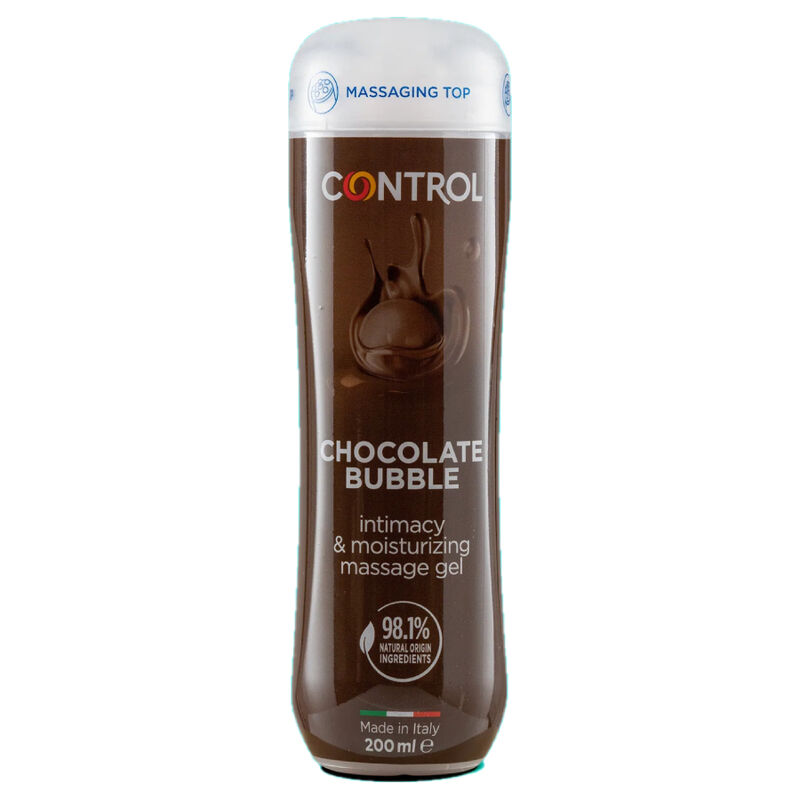 Imagen del artículo erótico CONTROL - GEL DE MASAJE 3 EN 1 CHOCOLATE BUBBLE 200 ML de CONTROL LUBES en la sección DROGUERÍA |Para Masajes|Aceites con Sabores de Millenial Sexshop.