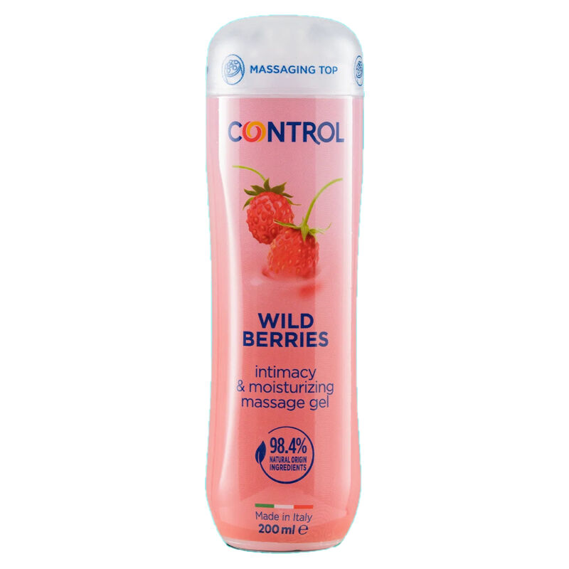 Imagen del artículo erótico CONTROL - GEL DE MASAJE 3 EN 1 WILD BERRIES 200 ML de CONTROL LUBES en la sección DROGUERÍA |Para Masajes|Aceites con Sabores de Millenial Sexshop.