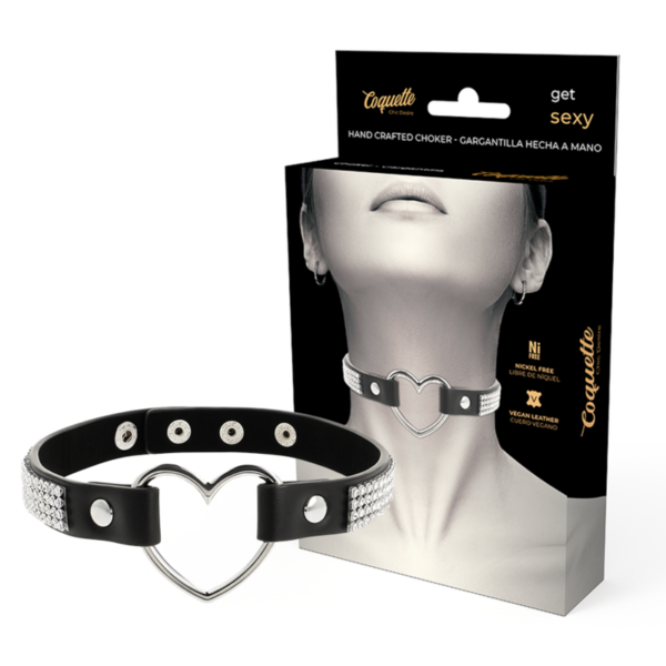 Imagen del artículo erótico COQUETTE CHIC DESIRE - CHOKER CUERO VEGANO CORAZON de COQUETTE ACCESSORIES en la sección BDSM & BONDAGE |Bondage|Collares de Millenial Sexshop.