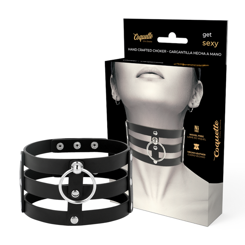 Imagen del artículo erótico COQUETTE CHIC DESIRE - CHOKER CUERO VEGANO ESTILO FETISH de COQUETTE ACCESSORIES en la sección BDSM & BONDAGE |Bondage|Collares de Millenial Sexshop.