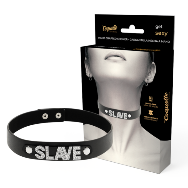 Imagen del artículo erótico COQUETTE CHIC DESIRE - CHOKER CUERO VEGANO SLAVE de COQUETTE ACCESSORIES en la sección BDSM & BONDAGE |Bondage|Collares de Millenial Sexshop.