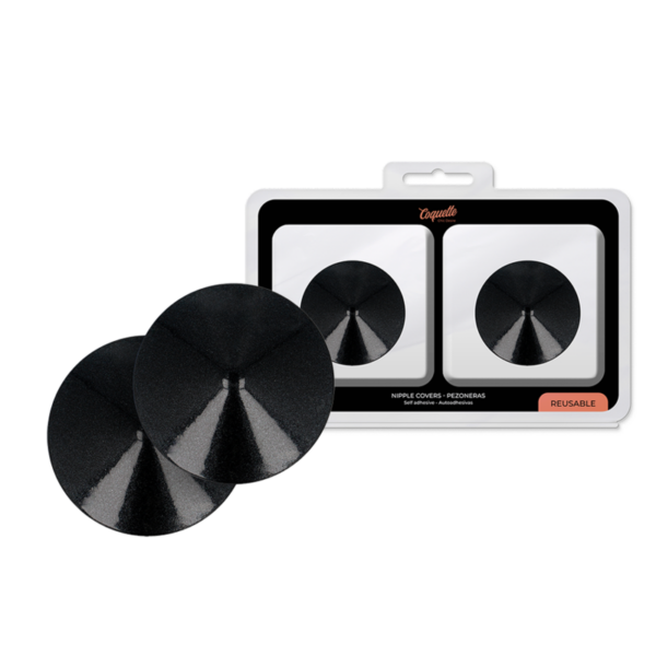 Imagen del artículo erótico COQUETTE CHIC DESIRE - CUBRE PEZONES METAL CIRCULOS NEGROS de COQUETTE ACCESSORIES en la sección MODA & LENCERÍA|Lencería Mujer|Accesorios|Pezoneras de Millenial Sexshop.