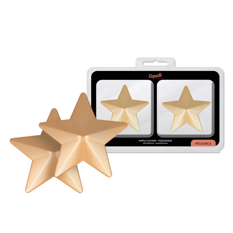 Imagen del artículo erótico COQUETTE CHIC DESIRE - CUBRE PEZONES METAL ESTRELLAS de COQUETTE ACCESSORIES en la sección MODA & LENCERÍA|Lencería Mujer|Accesorios|Pezoneras de Millenial Sexshop.