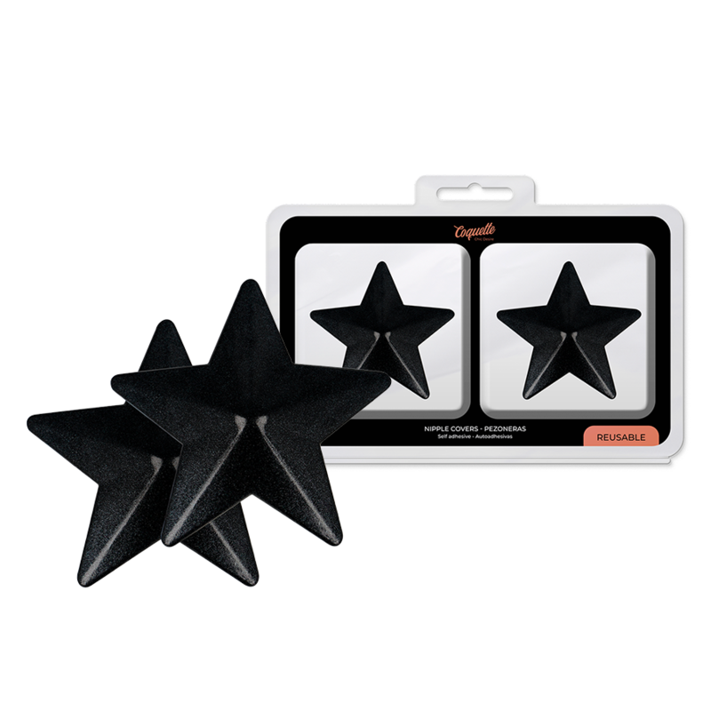 COQUETTE CHIC DESIRE - CUBRE PEZONES METAL ESTRELLAS NEGRAS-MillenialSexshop-COQUETTE ACCESSORIES Imagen del artículo erótico COQUETTE CHIC DESIRE - CUBRE PEZONES METAL ESTRELLAS NEGRAS de COQUETTE ACCESSORIES en la sección MODA & LENCERÍA|Lencería Mujer|Accesorios|Pezoneras de Millenial Sexshop.