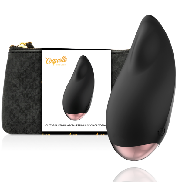 Imagen del artículo erótico COQUETTE CHIC DESIRE - ESTIMULADOR CLÍTORIS NEGRO / GOLD GOTA de COQUETTE TOYS en la sección JUGUETES BIENESTAR |Vibradores|Mini vibradores de Millenial Sexshop.