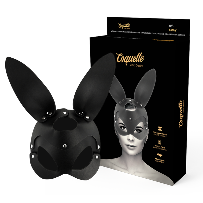 Imagen del artículo erótico COQUETTE CHIC DESIRE - MASCARA CUERO VEGANO CON OREJAS DE CONEJO de COQUETTE ACCESSORIES en la sección BDSM & BONDAGE |Bondage|Máscaras de Millenial Sexshop.
