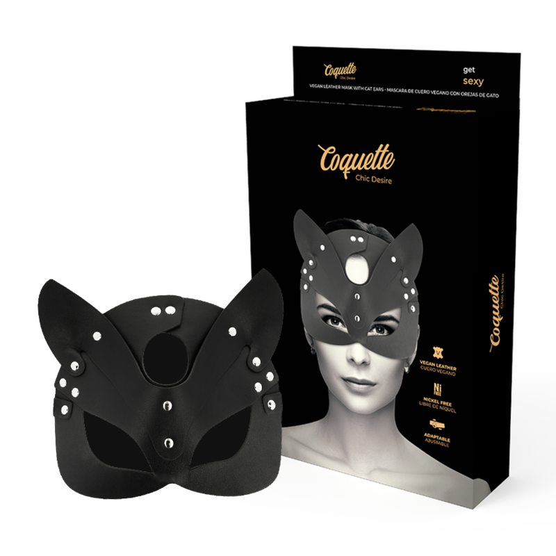 COQUETTE CHIC DESIRE - MASCARA CUERO VEGANO CON OREJAS DE GATO-MillenialSexshop-COQUETTE ACCESSORIES Imagen del artículo erótico COQUETTE CHIC DESIRE - MASCARA CUERO VEGANO CON OREJAS DE GATO de COQUETTE ACCESSORIES en la sección BDSM & BONDAGE |Bondage|Máscaras de Millenial Sexshop.