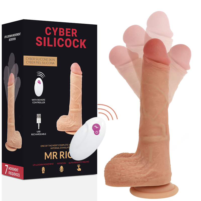 Imagen del artículo erótico CYBER SILICOCK - REALÍSTICO CONTROL REMOTO MR RICK 20.9 CM -O- 4 CM de CYBER SILICOCK en la sección JUGUETES BIENESTAR |Vibradores|Vibradores control remoto de Millenial Sexshop.