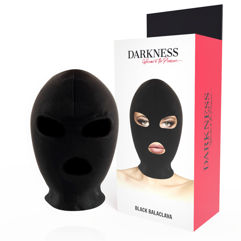 Imagen del artículo erótico DARKNESS - BDSM MÁSCARA SUMISIÓN BOCA Y OJOS NEGRO de DARKNESS BONDAGE en la sección BDSM & BONDAGE |Artículos BDSM|Gorro BDSM de Millenial Sexshop.