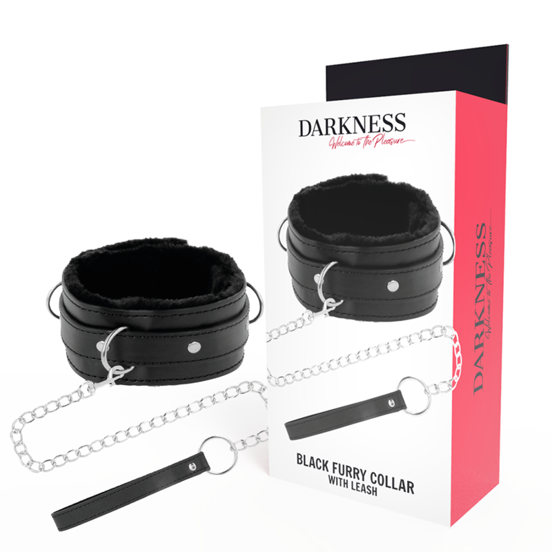 Imagen del artículo erótico DARKNESS - COLLAR CONFORTABLE DE POSTURA CON CADENA LEATHER de DARKNESS BONDAGE en la sección BDSM & BONDAGE |Bondage|Collares de Millenial Sexshop.