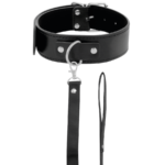 DARKNESS - COLLAR DE POSTURA CON CADENA LEATHER - Imagen 2