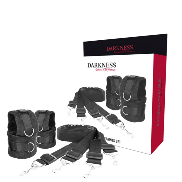 Imagen del artículo erótico DARKNESS - SET DE ATADURAS PARA LA CAMA de DARKNESS BONDAGE en la sección BDSM & BONDAGE |Bondage|Esposas de fijación de Millenial Sexshop.