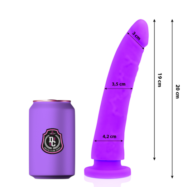 Imagen del artículo erótico DELTA CLUB - DILDO REALISTA LILA SILICONA MEDICA 20 CM -O- 4 CM de DELTACLUB en la sección JUGUETES BIENESTAR |Dildos sin Vibración|Penes realisticos de Millenial Sexshop.