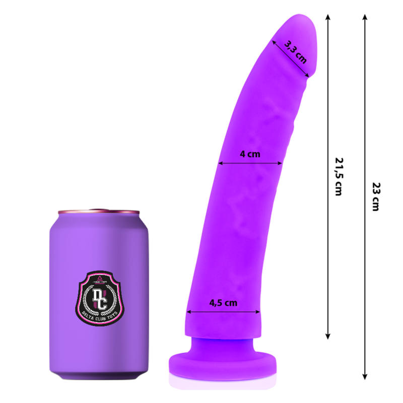 Imagen del artículo erótico DELTA CLUB - DILDO REALISTA LILA SILICONA MEDICA 23 CM -O- 4.5 CM de DELTACLUB en la sección JUGUETES BIENESTAR |Dildos sin Vibración|Penes realisticos de Millenial Sexshop.