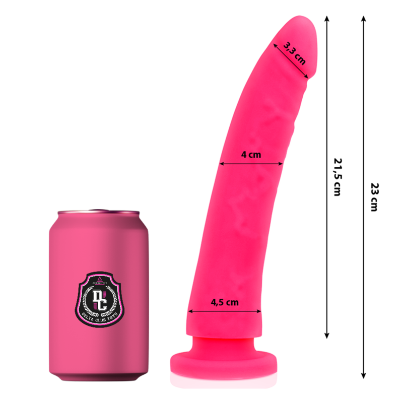 Imagen del artículo erótico DELTA CLUB - DILDO REALISTA ROSA SILICONA MEDICA 23 CM -O- 4.5 CM de DELTACLUB en la sección JUGUETES BIENESTAR |Dildos sin Vibración|Penes realisticos de Millenial Sexshop.