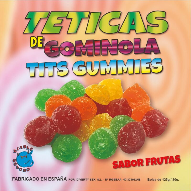 DIABLO GOLOSO - TETICAS DE GOMINOLA SURTIDAS AZUCAR-MillenialSexshop-DIABLO GOLOSO Imagen del artículo erótico DIABLO GOLOSO - TETICAS DE GOMINOLA SURTIDAS AZUCAR de DIABLO GOLOSO en la sección ARTÍCULOS VARIOS|Dulces|Golosinas Divertidas de Millenial Sexshop.
