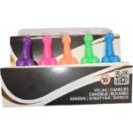 Imagen del artículo erótico DIABLO PICANTE - CAJA 5 VELAS FORMA PENE DIFERENTES COLORES de DIABLO PICANTE en la sección ARTÍCULOS VARIOS|Articulos divertidos|Juegos Despedidas de Millenial Sexshop.