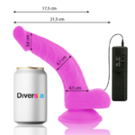DIVERSIA - DILDO REALÍSTICO FLEXIBLE CON VIBRACIÓN LILA 21.5 CM -O- 4.5 CM - Imagen 2