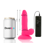 DIVERSIA - DILDO REALÍSTICO FLEXIBLE CON VIBRACIÓN ROSA 17 CM -O- 3.3 CM - Imagen 2