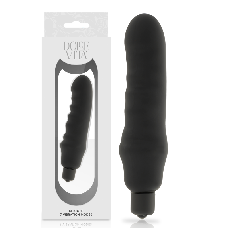 Imagen del artículo erótico DOLCE VITA - GENIUS VIBRADOR SILICONA NEGRO de DOLCE VITA en la sección JUGUETES BIENESTAR |Juguetes para Mujeres|Estimuladores|Para Clítoris de Millenial Sexshop.