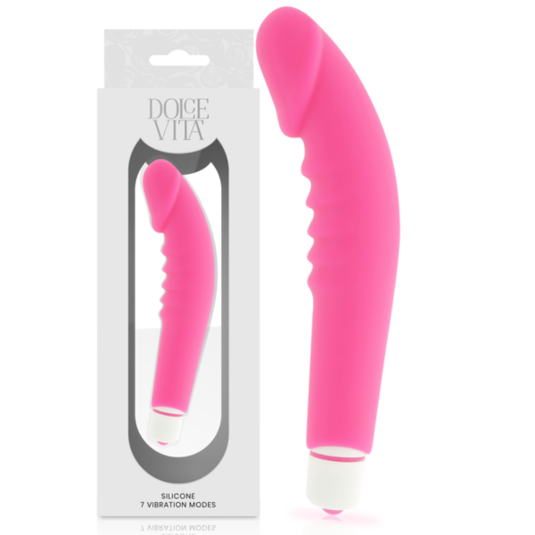Imagen del artículo erótico DOLCE VITA - REALISTIC PLEASURE VIBRADOR SILICONA ROSA de DOLCE VITA en la sección JUGUETES BIENESTAR |Vibradores|Rotadores y vibradores de Millenial Sexshop.