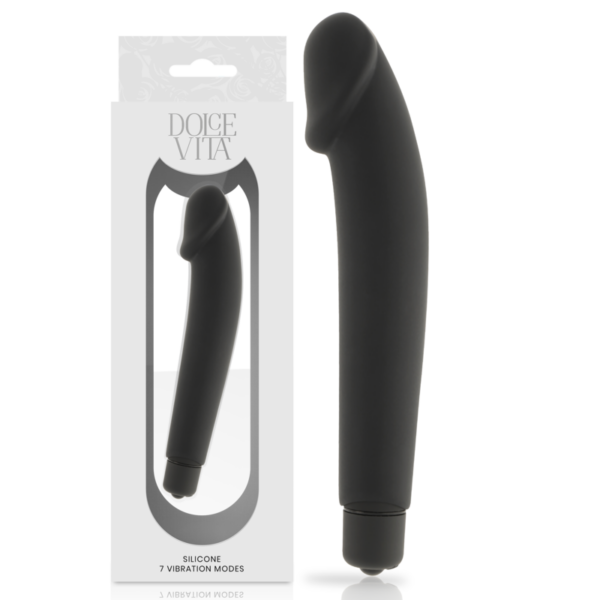 Imagen del artículo erótico DOLCE VITA - REALISTIC VIBRADOR SILICONA NEGRO de DOLCE VITA en la sección JUGUETES BIENESTAR |Vibradores|Rotadores y vibradores de Millenial Sexshop.