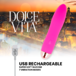 DOLCE VITA - VIBRADOR RECARGABLE FOUR ROSA 7 VELOCIDADES - Imagen 4