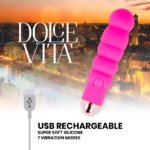 DOLCE VITA - VIBRADOR RECARGABLE SIX ROSA 7 VELOCIDADES - Imagen 4