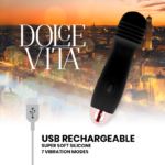 DOLCE VITA - VIBRADOR RECARGABLE TRES NEGRO 7 VELOCIDADES - Imagen 4