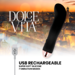 DOLCE VITA - VIBRADOR RECARGABLE TWO NEGRO 7 VELOCIDADES - Imagen 5