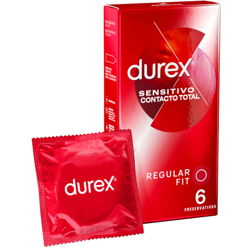 DUREX - SENSITIVO CONTACTO TOTAL 6 UNIDADES-MillenialSexshop-DUREX CONDOMS Imagen del artículo erótico DUREX - SENSITIVO CONTACTO TOTAL 6 UNIDADES de DUREX CONDOMS en la sección PRESERVATIVOS |Sensitivos de Millenial Sexshop.