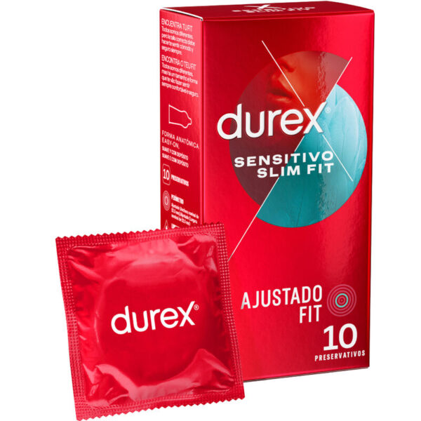 Imagen del artículo erótico DUREX - SENSITIVO SLIM FIT 10 UNIDADES de DUREX CONDOMS en la sección PRESERVATIVOS |Sensitivos de Millenial Sexshop.