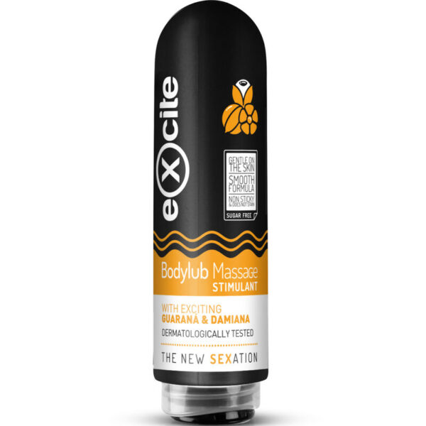 Imagen del artículo erótico EXCITE - BODYLUB MASSAGE GEL ESTIMULANTE GUARAN 200 ML de EXCITE en la sección DROGUERÍA |Para Masajes|Aceites con Sabores de Millenial Sexshop.