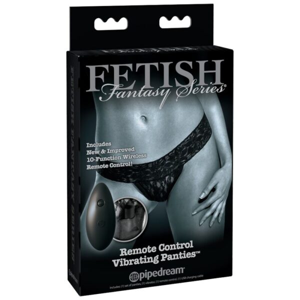 Imagen del artículo erótico FETISH FANTASY LIMITED EDITION - TANGA VIBRADOR REMOTO de PIPEDREAMS en la sección JUGUETES BIENESTAR |Vibradores|Vibradores control remoto de Millenial Sexshop.
