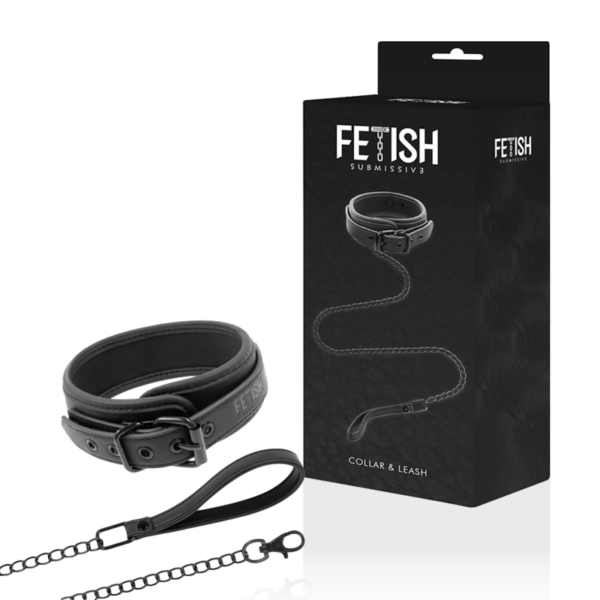 Imagen del artículo erótico FETISH SUBMISSIVE - COLLAR CON CADENA CON FORRO DE NEOPRENO de FETISH SUBMISSIVE BONDAGE en la sección BDSM & BONDAGE |Bondage|Collares de Millenial Sexshop.