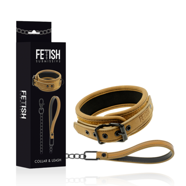 Imagen del artículo erótico FETISH SUBMISSIVE ORIGEN - COLLAR CON CADENA CON FORRO DE NEOPRENO de FETISH SUBMISSIVE ORIGIN en la sección BDSM & BONDAGE |Bondage|Collares de Millenial Sexshop.