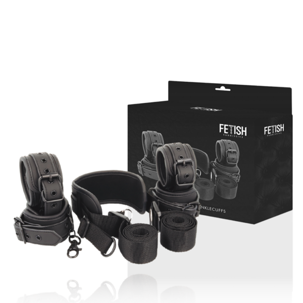 Imagen del artículo erótico FETISH SUBMISSIVE - POSICIÓN MASTER CON 4 ESPOSAS CON FORRO DE NEOPRENO de FETISH SUBMISSIVE BONDAGE en la sección BDSM & BONDAGE |Bondage|Esposas de fijación de Millenial Sexshop.