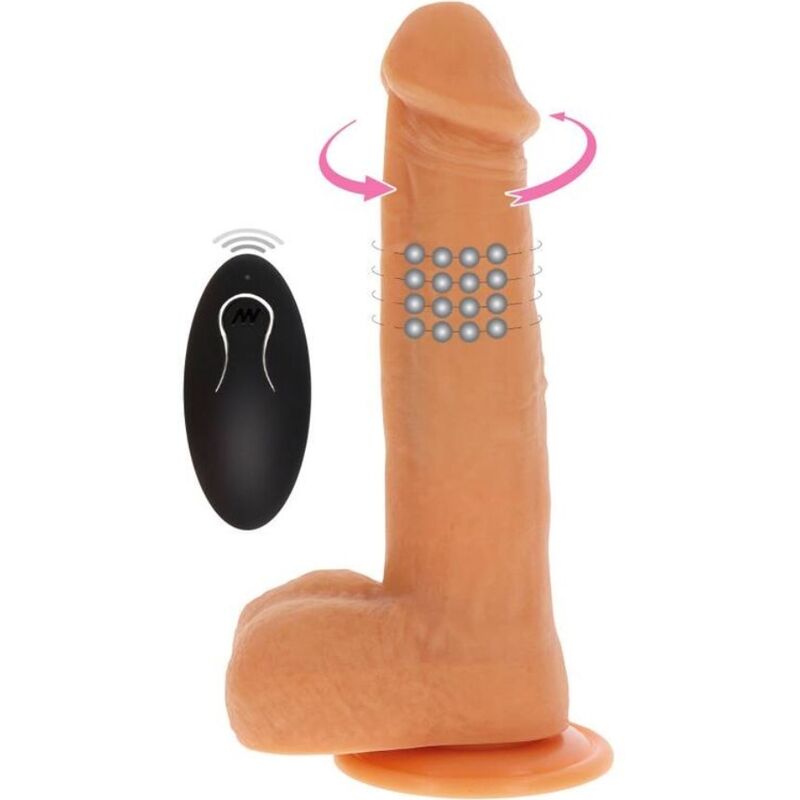 Imagen del artículo erótico GET REAL - DILDO VIBRADOR CON BOLAS GIRATORIAS NATURAL de GET REAL en la sección JUGUETES BIENESTAR |Vibradores|Vibradores Realisticos de Millenial Sexshop.