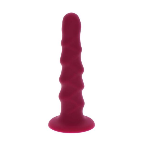 Imagen del artículo erótico GET REAL - RIBBED DONG 12 CM ROJO de GET REAL en la sección JUGUETES BIENESTAR |Dildos sin Vibración|Dildos para Arneses de Millenial Sexshop.