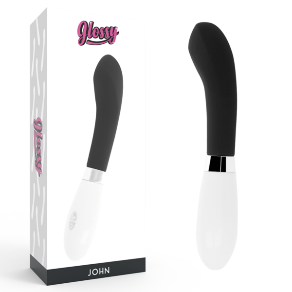 Imagen del artículo erótico GLOSSY - JOHN VIBRADOR NEGRO de GLOSSY en la sección JUGUETES BIENESTAR |Vibradores|Vibradores Punto G de Millenial Sexshop.