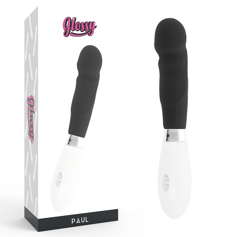 Imagen del artículo erótico GLOSSY - PAUL VIBRADOR NEGRO de GLOSSY en la sección JUGUETES BIENESTAR |Vibradores|Vibradores Punto G de Millenial Sexshop.