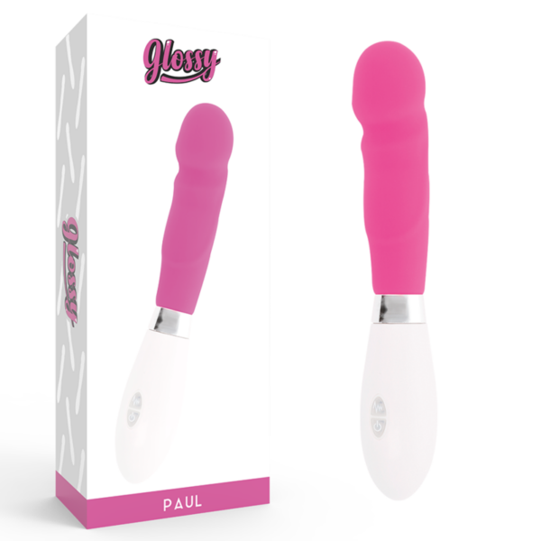 Imagen del artículo erótico GLOSSY - PAUL VIBRADOR ROSA de GLOSSY en la sección JUGUETES BIENESTAR |Vibradores|Vibradores Punto G de Millenial Sexshop.