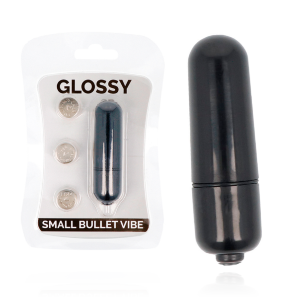 Imagen del artículo erótico GLOSSY - SMALL BALA VIBRADORA NEGRO de GLOSSY en la sección JUGUETES BIENESTAR |Vibradores|Mini vibradores de Millenial Sexshop.