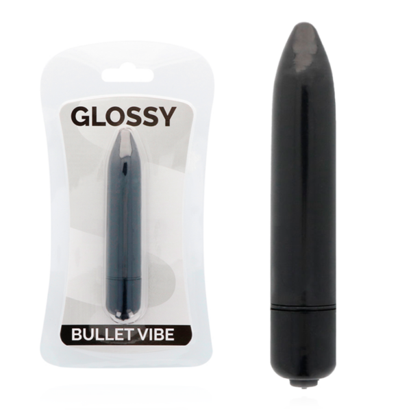 Imagen del artículo erótico GLOSSY - THIN VIBRADOR NEGRO de GLOSSY en la sección JUGUETES BIENESTAR |Vibradores|Mini vibradores de Millenial Sexshop.