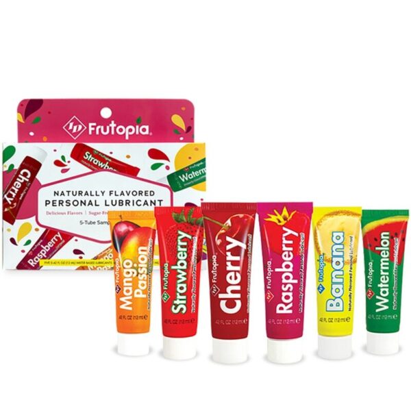 Imagen del artículo erótico ID FRUTOPIA - LUBRICANTE SURTIDO 5 PACK 12 ML de ID FRUTOPIA en la sección DROGUERÍA |Lubricantes|Con deliciosos Sabores de Millenial Sexshop.