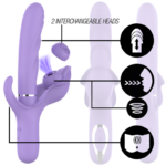 INTENSE - BILLIE VIBRADOR MULTIFUNCIÓN RECARGABLE ONDAS ESTIMULADORAS CON PULSADOR MORADO - Imagen 2