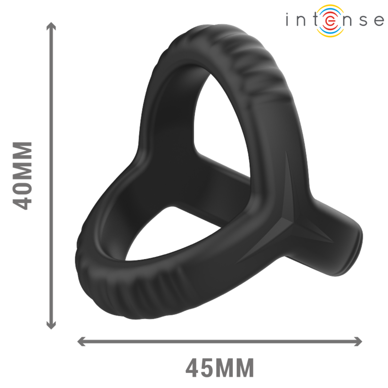 Imagen del artículo erótico INTENSE - CARSON ANILLO DOBLE PARA PENE SILICONA NEGRO MODELO 4 de INTENSE COUPLES TOYS en la sección JUGUETES BIENESTAR |Juguetes para Hombres|Accesorios para el pene|Anillos Pene|Anillos sin vibración de Millenial Sexshop.