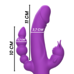 INTENSE - CASANOVA VIBRADOR RABBIT SILICONA TRIPLE MOTOR MORADO - Imagen 3